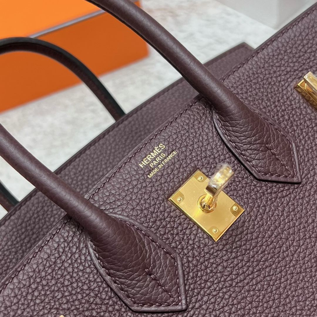 에르메스 버킨백25 버건디 금장 토고가죽